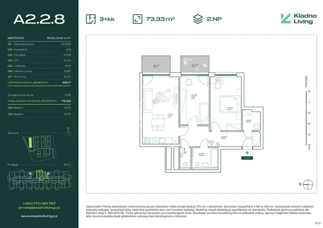 Prodej bytu 3+kk, Kladno, Pražská, 68 m2