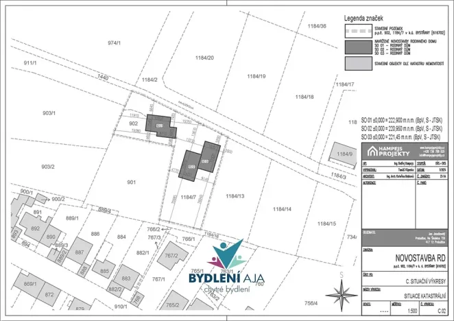 Prodej pozemku pro bydlení, Bystřany, Havlíčkova, 750 m2