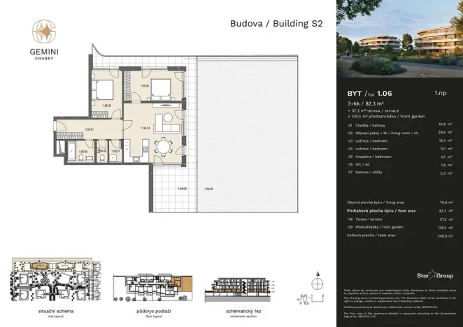 Prodej bytu 3+kk, Praha - Dolní Chabry, Velemínská, 82 m2