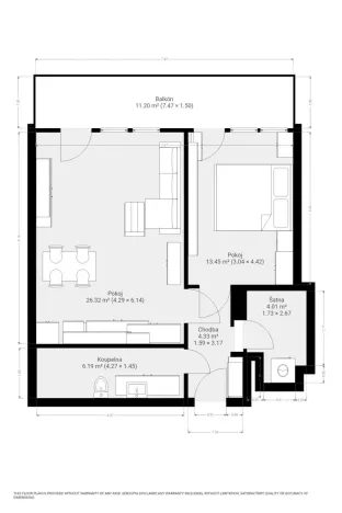 Pronájem bytu 2+kk, Brno, Menšíkova, 60 m2