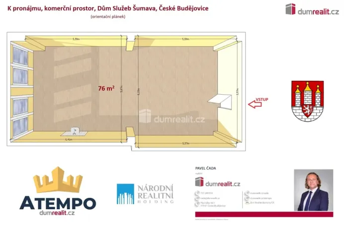 Pronájem obchodního prostoru, České Budějovice - České Budějovice 2, J. Opletala, 75 m2