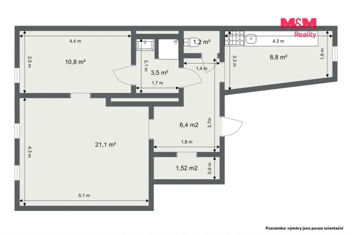 Prodej bytu 2+1, Cheb, Kamenná, 52 m2