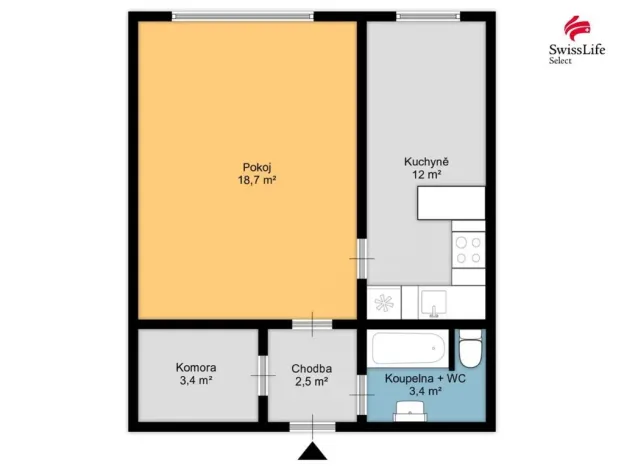 Prodej bytu 1+1, Hronov, Hostovského, 41 m2