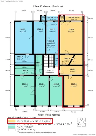 Prodej bytu 2+kk, Strakonice - Strakonice I, Velké náměstí, 73 m2