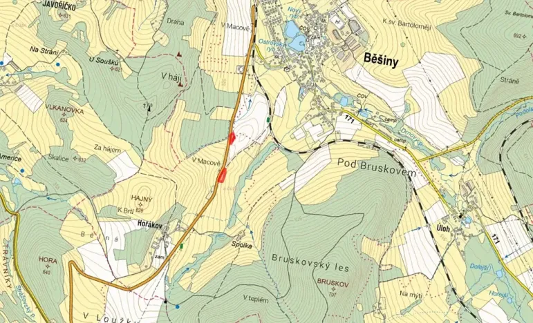 Prodej pole, Běšiny, 4510 m2
