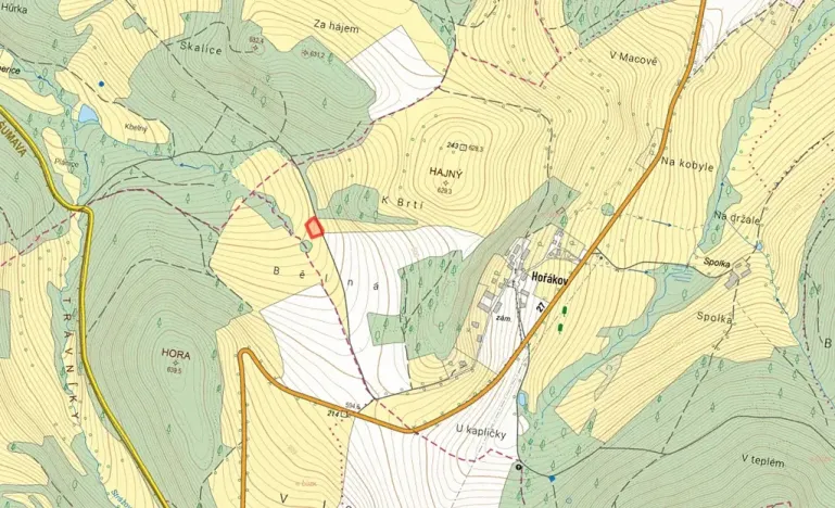 Prodej louky, Běšiny, 1618 m2