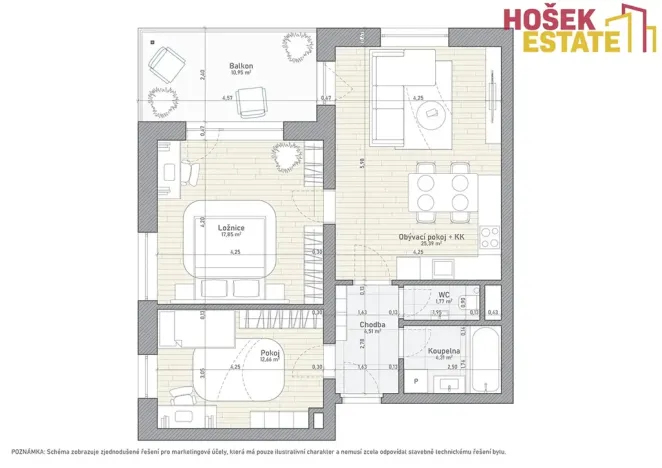 Prodej bytu 3+kk, Holubice, 80 m2