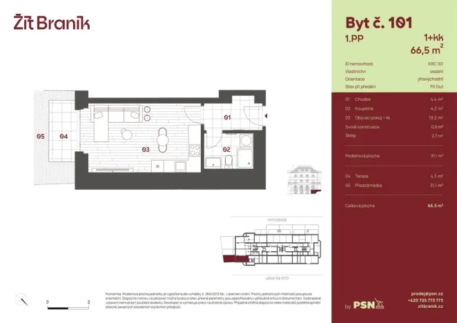 Prodej bytu 1+kk, Praha, Ke Krči, 31 m2
