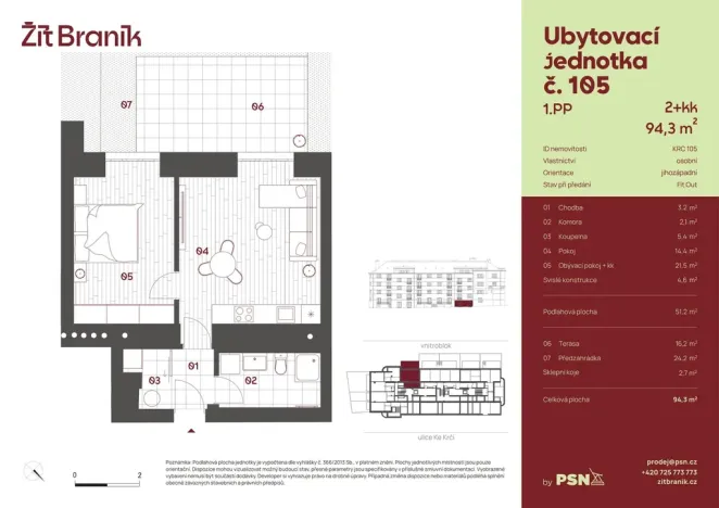 Prodej bytu 2+kk, Praha, Ke Krči, 47 m2