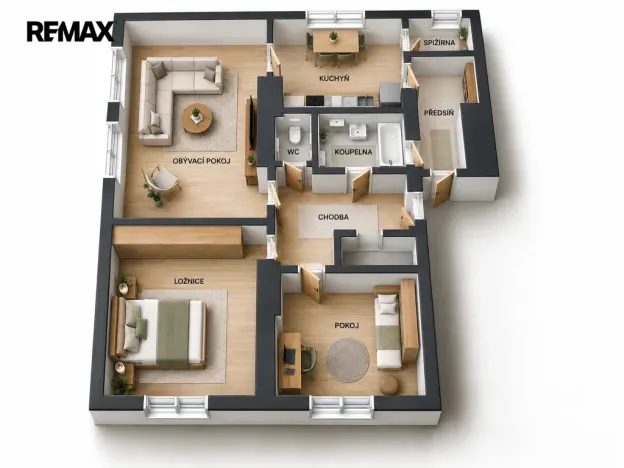 Prodej bytu 3+1, Pelhřimov - Lipice, 78 m2