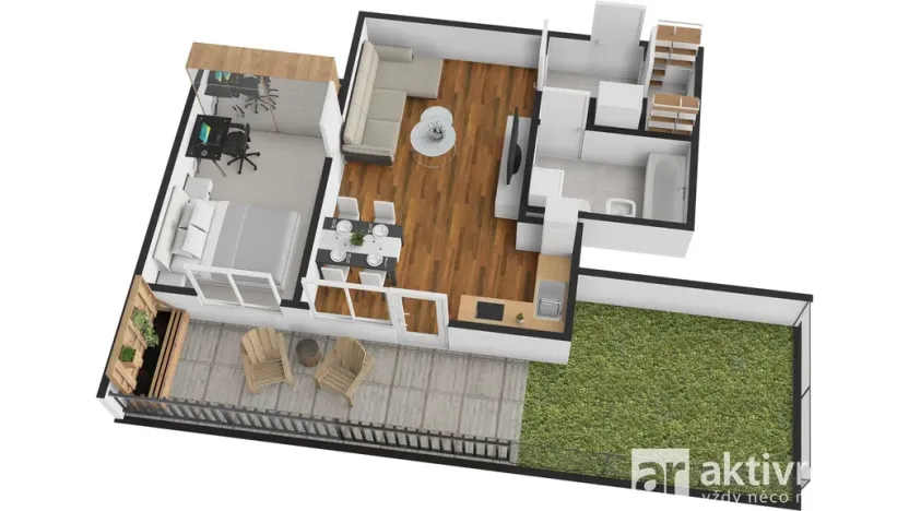 Pronájem bytu 2+kk, Praha - Smíchov, Na Císařce, 49 m2