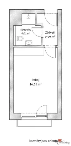 Pronájem bytu 1+kk, Brno - Zábrdovice, Bratislavská, 24 m2