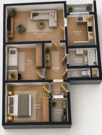 Prodej bytu 3+1, Veselí nad Moravou, Hutník, 67 m2