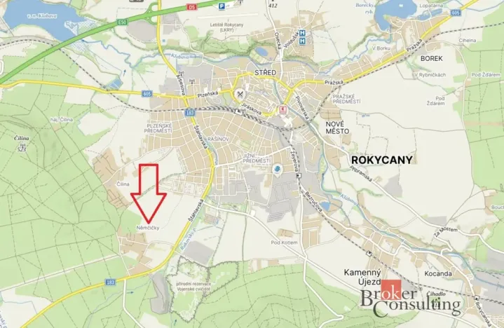 Prodej pozemku pro bydlení, Rokycany, Němčičky, 677 m2