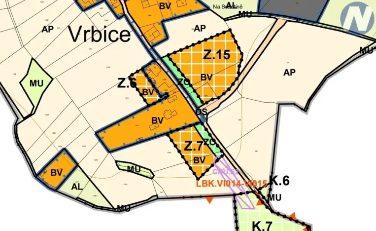 Prodej pozemku pro bydlení, Vrbice, 7124 m2