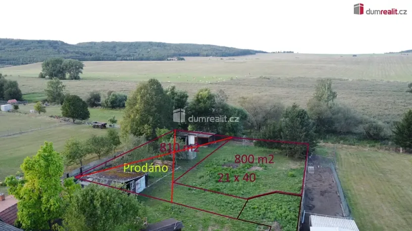 Prodej pozemku pro bydlení, Vroutek, Nádražní, 810 m2
