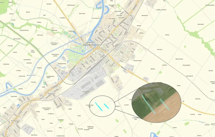 Prodej podílu komerčního pozemku, Veselí nad Moravou, 1193 m2