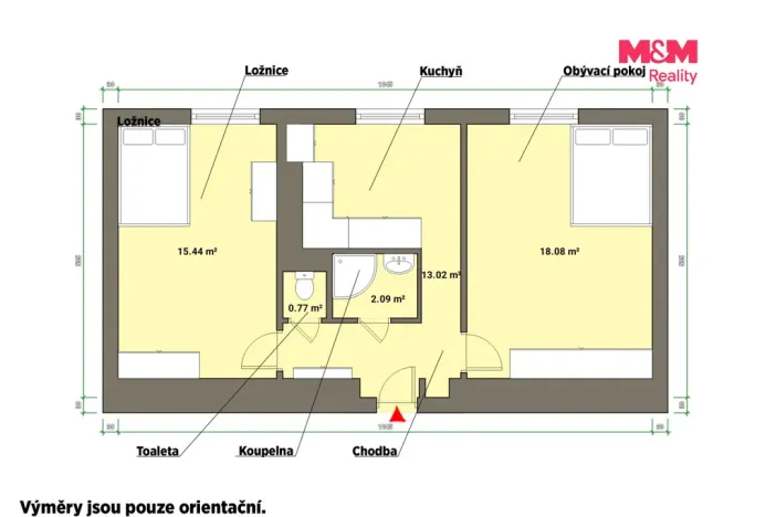 Prodej bytu 2+1, Tachov, Školní, 56 m2