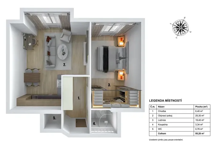 Pronájem bytu 2+kk, Praha - Nové Město, Novomlýnská, 57 m2