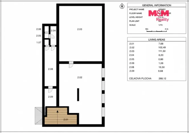 Pronájem obchodního prostoru, Křinec, Náměstí, 439 m2