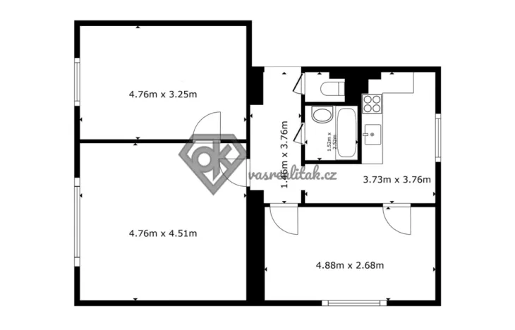 Prodej bytu 3+1, Lanškroun - Žichlínské Předměstí, Albrechtická, 72 m2