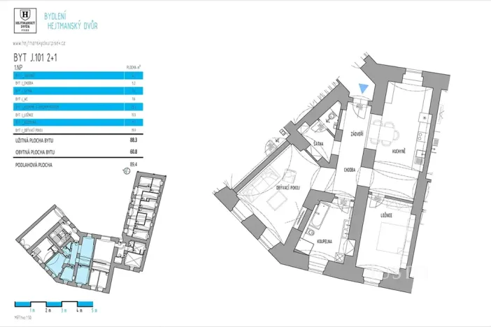 Prodej bytu 2+kk, Písek, Kocínova, 88 m2