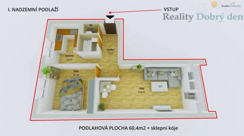 Pronájem bytu 2+1, Ostrava, Jiřího Trnky, 60 m2