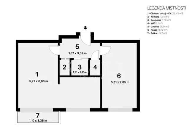 Pronájem bytu 2+kk, Ostrava - Výškovice, Staňkova, 50 m2