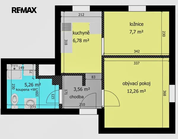 Pronájem bytu 2+kk, Křečhoř, 35 m2