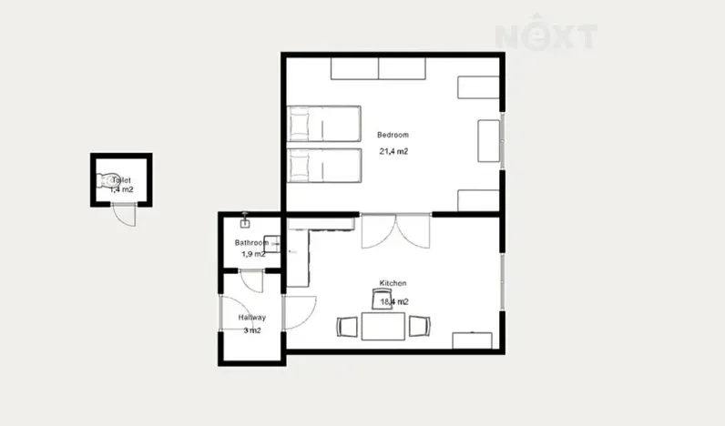 Pronájem bytu 2+kk, Praha - Nové Město, Plavecká, 46 m2