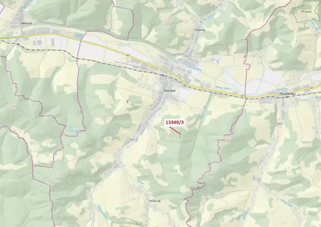 Dražba pozemku, Hovězí, 655 m2
