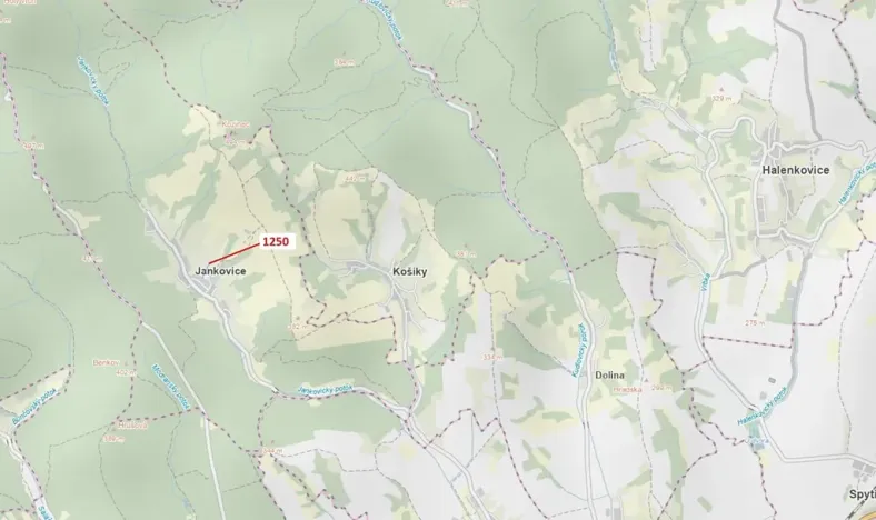 Dražba pozemku, Jankovice, 563 m2