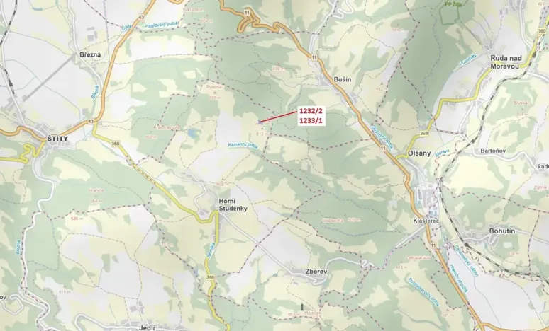 Dražba lesa, Horní Studénky, 4514 m2