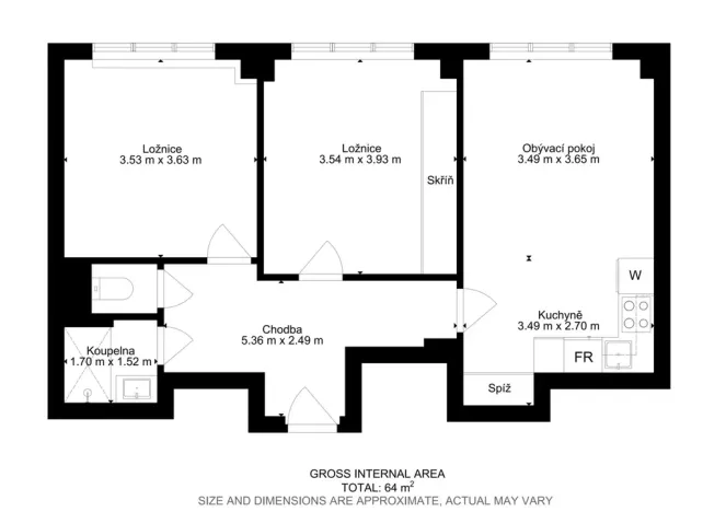 Prodej bytu 3+kk, Praha - Vršovice, Kubánské náměstí, 59 m2