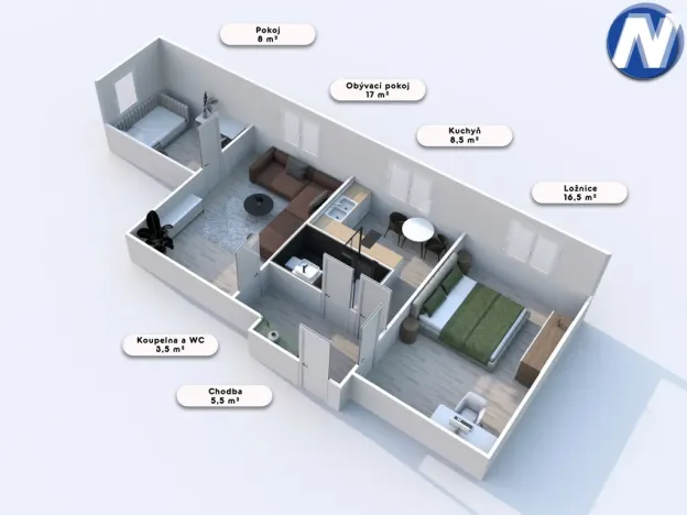 Prodej bytu 3+1, Vimperk, Pod Homolkou, 59 m2