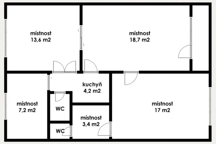 Prodej kanceláře, Most, Obránců míru, 68 m2