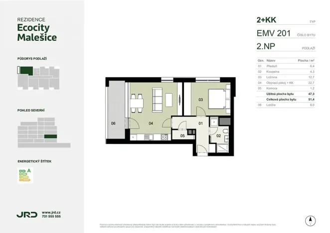 Prodej bytu 2+kk, Praha - Malešice, Univerzitní, 51 m2