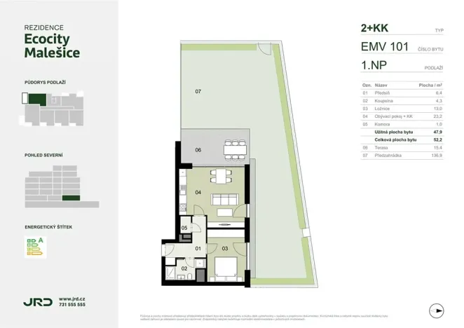 Prodej bytu 2+kk, Praha - Malešice, Univerzitní, 52 m2