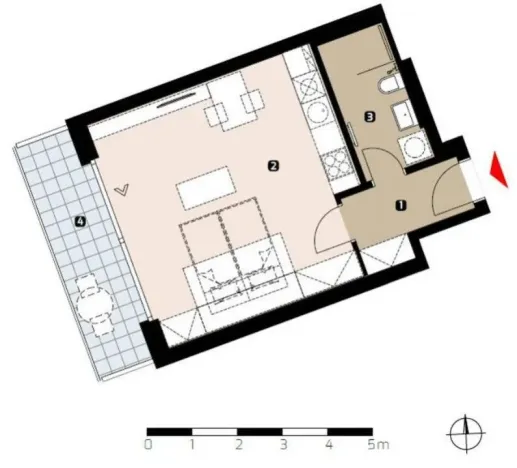 Pronájem bytu 1+kk, Praha - Žižkov, Krásova, 45 m2