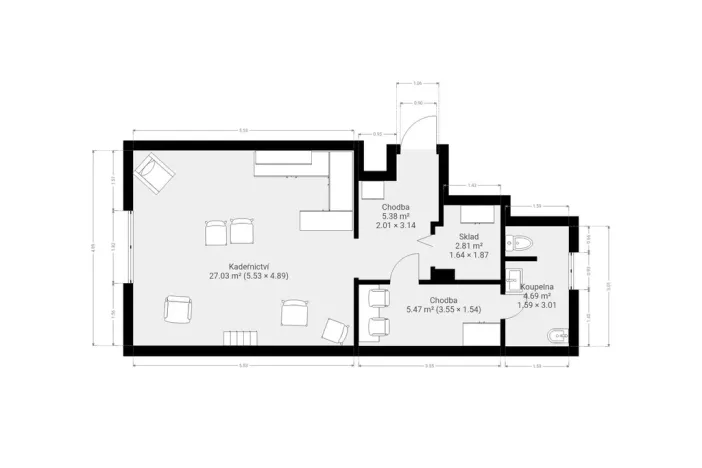 Prodej kanceláře, Lanškroun - Žichlínské Předměstí, Dobrovského, 45 m2
