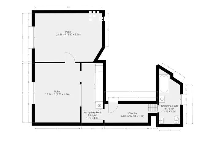 Prodej bytu 2+kk, Lanškroun - Žichlínské Předměstí, Dobrovského, 60 m2