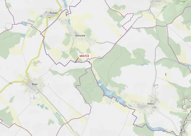 Dražba pozemku, Březí nad Oslavou, 1043 m2