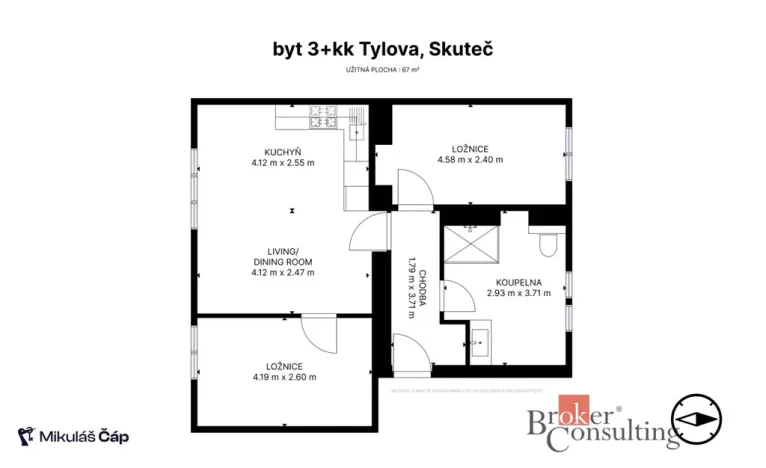 Prodej bytu 3+kk, Skuteč, Tylova, 67 m2