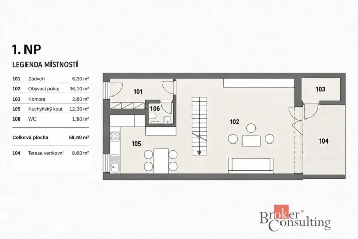 Prodej bytu 4+kk, Husinec - Řež, Červená Skála, 119 m2