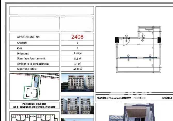 Prodej bytu 1+kk, Kavaja, Albánie, 48 m2