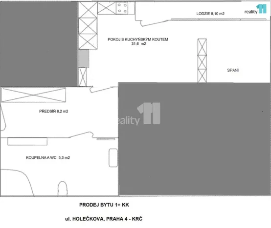 Prodej bytu 1+kk, Praha - Krč, Hudečkova, 48 m2