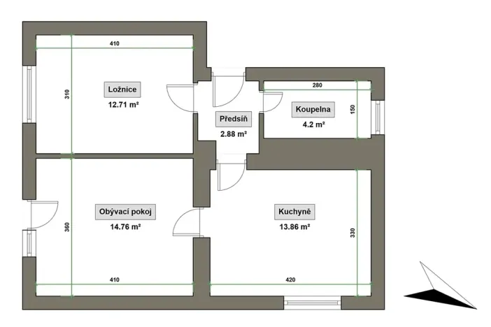 Prodej bytu 2+1, Rožnov pod Radhoštěm, Jiřího Wolkera, 50 m2