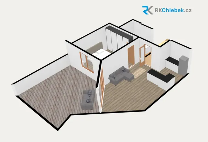 Pronájem bytu 2+kk, Ostrava - Moravská Ostrava, Blahoslavova, 50 m2