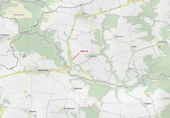Dražba lesa, Břežany, 21 m2
