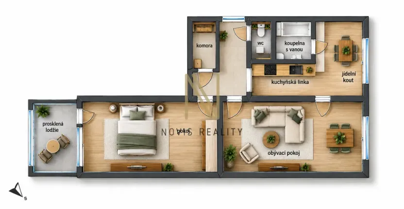 Prodej bytu 2+1, Nýřany, Slunečná, 65 m2